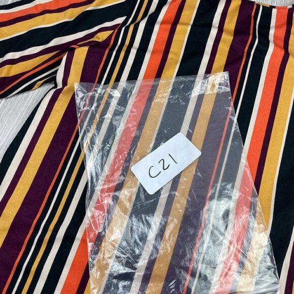 Como Blue. Women’s Multicolor Striped Front Knot Long Sleeve Blouse 2X - Picture 11 of 12